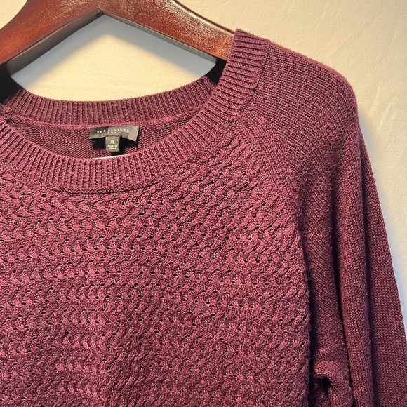 The Limited Pullover Sweater Sz XL Purple Cotton Blend Crew Neck Eggplant - Picture 7 of 11